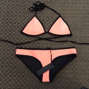 Triangl bikini set (top and bottoms - orange)